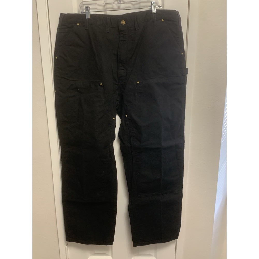 Carhartt Double Knee Pants Mens Black Loose Fit Carpenter Made In USA 44 x 32